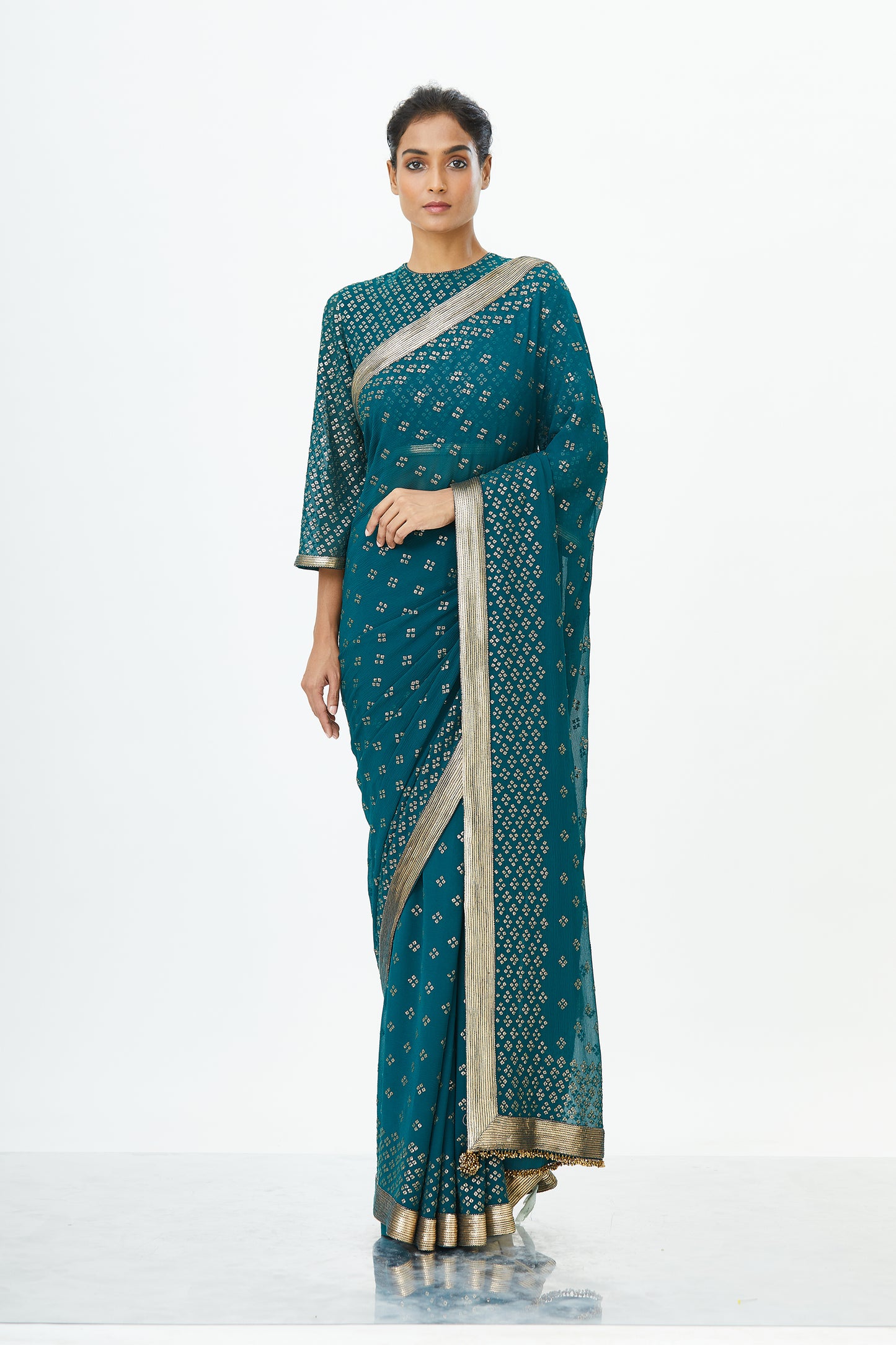 Sari Set with Bandini inspired Sequin Embroidery