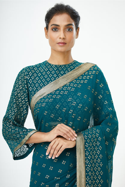 Sari Set with Bandini inspired Sequin Embroidery