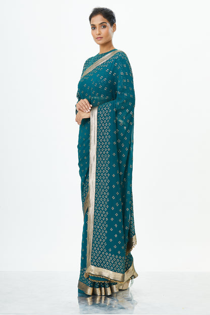 Sari Set with Bandini inspired Sequin Embroidery