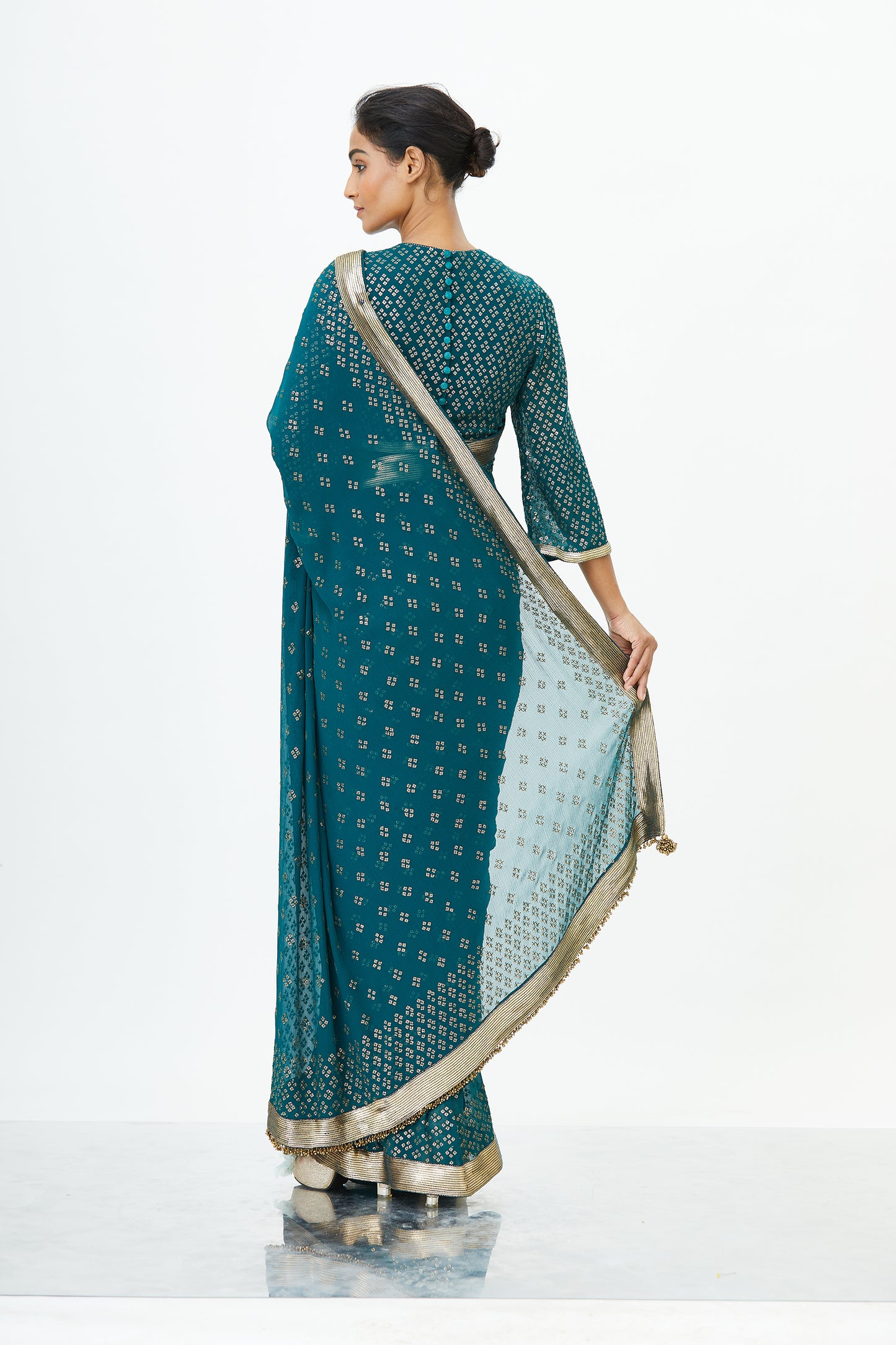 Sari Set with Bandini inspired Sequin Embroidery