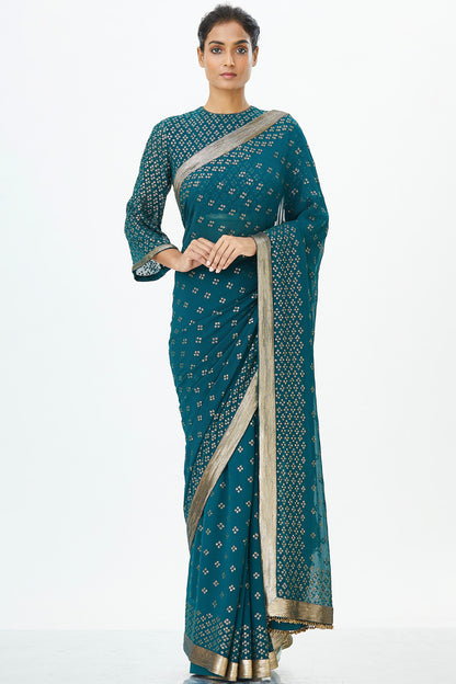 Sari Set with Bandini inspired Sequin Embroidery