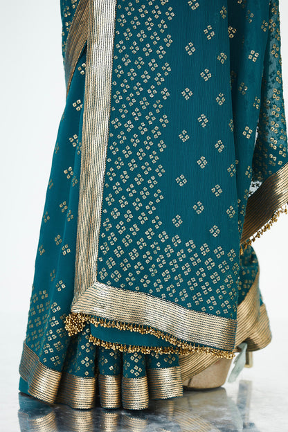 Sari Set with Bandini inspired Sequin Embroidery