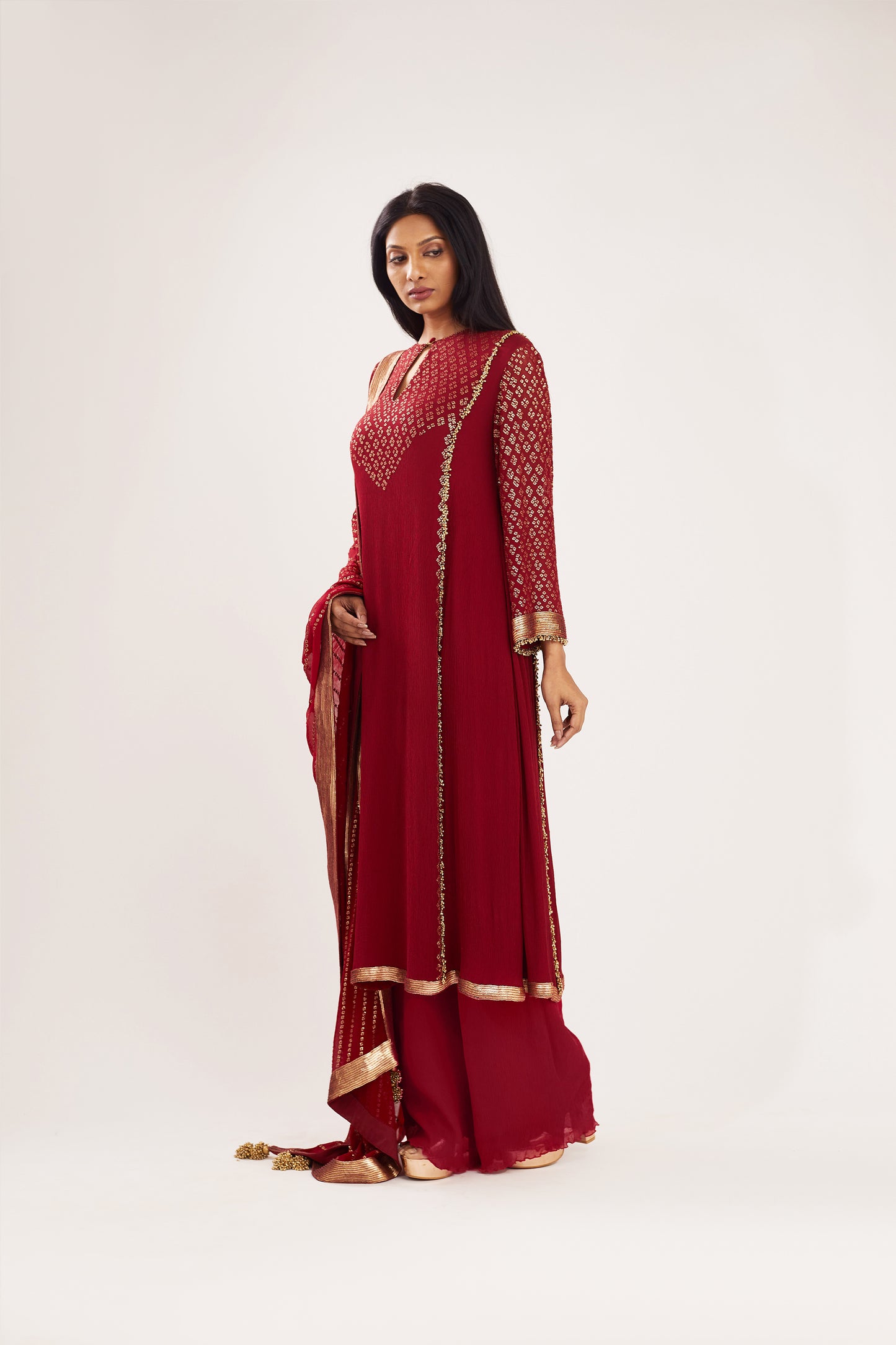 Kurta Set in Bandini Inspired Sequins Embroidery