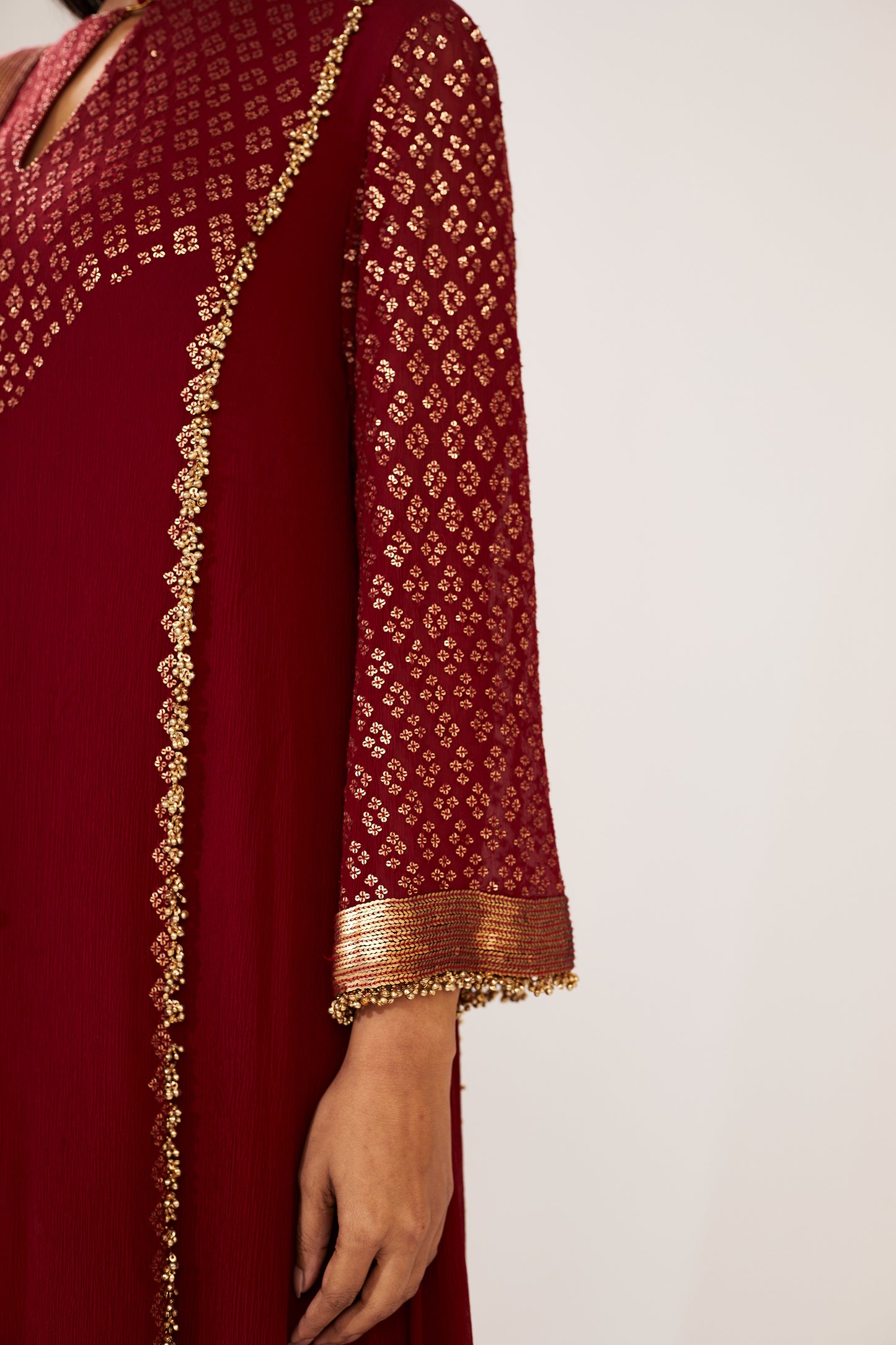 Kurta Set in Bandini Inspired Sequins Embroidery