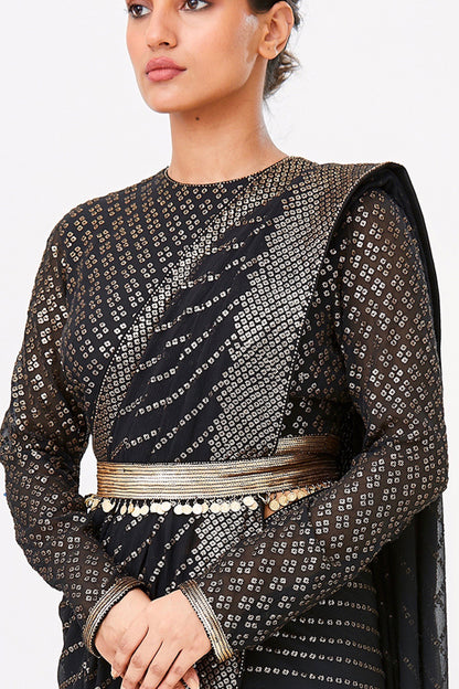 Sari Set with Bandini inspired Sequin Embroidery