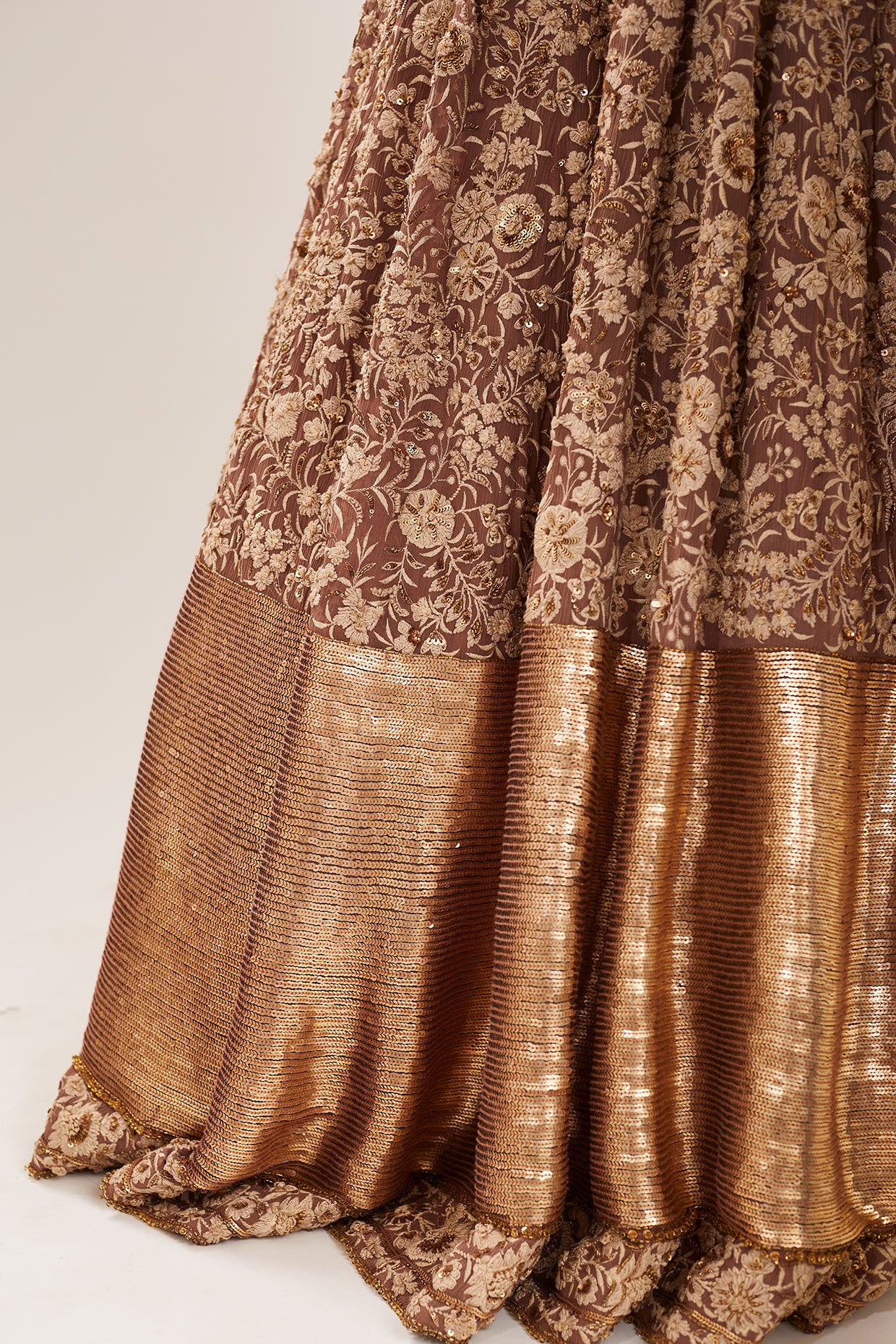 Lehenga Set in  Old World Ivory Thread Embroidery