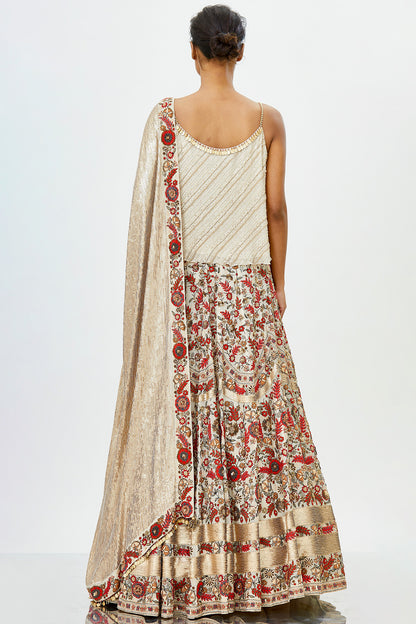 Lehenga Set in Tribal Thread Embroidery