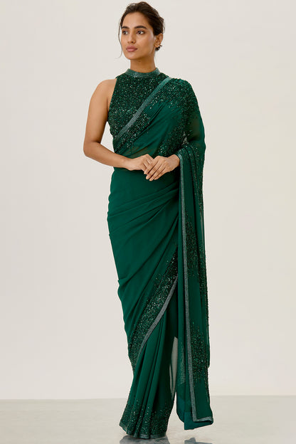 Sari Set in Line Sequin Embroidery Design