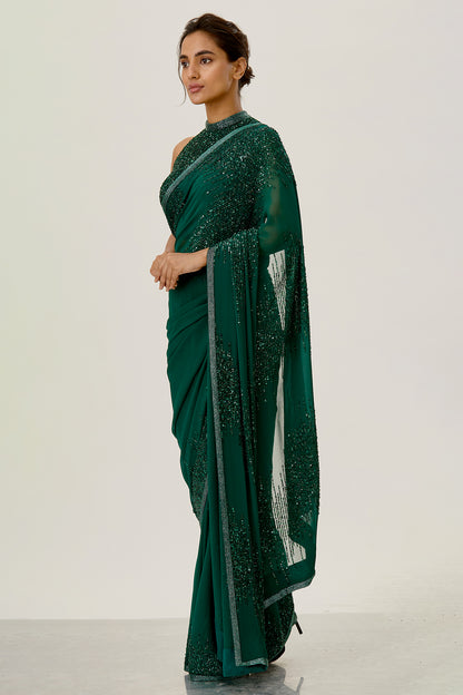 Sari Set in Line Sequin Embroidery Design