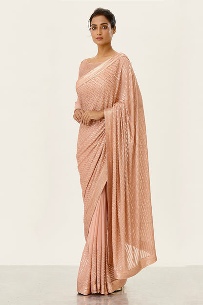 Sari Set with Tonal Sequin Embroidery