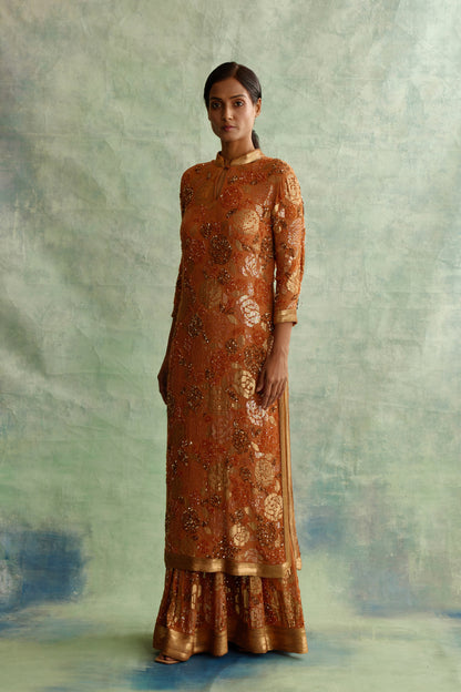 Kurta Set in Signature Rose sequin Embroidery