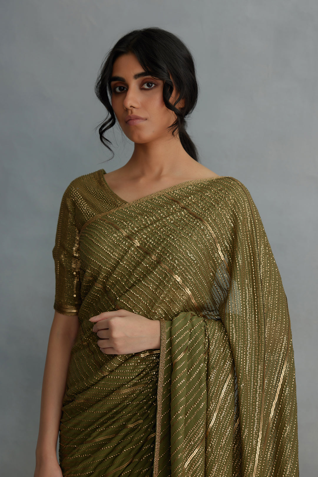 Sari Set with Sequin Embroidery