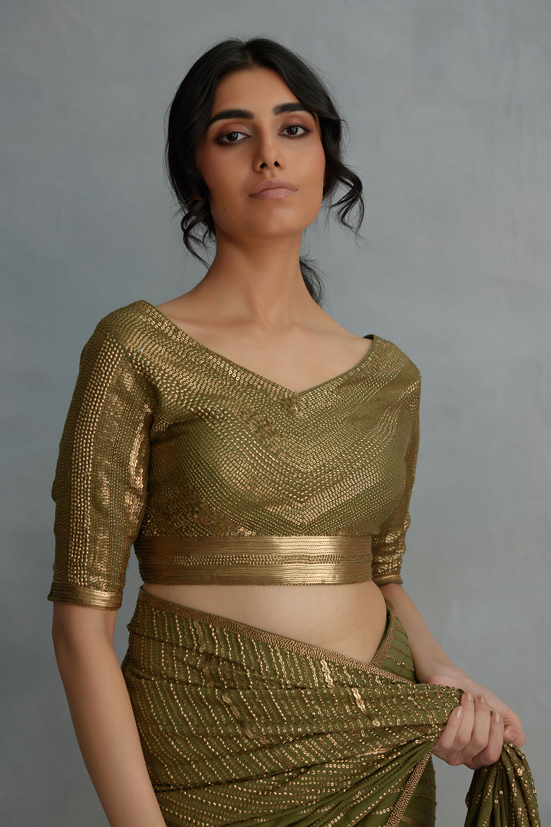 Sari Set with Sequin Embroidery