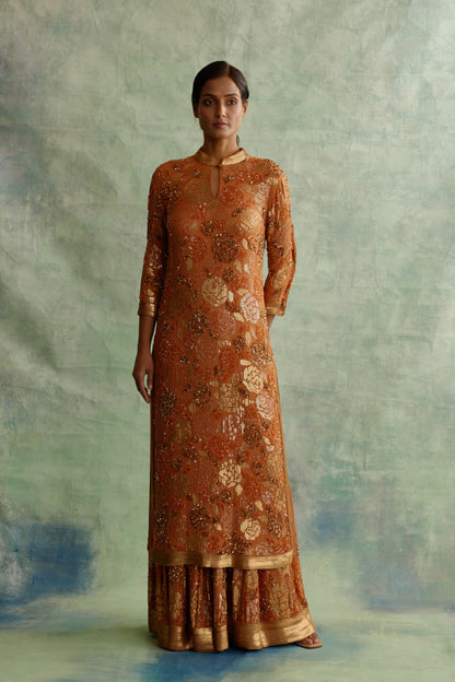 Kurta Set in Signature Rose sequin Embroidery