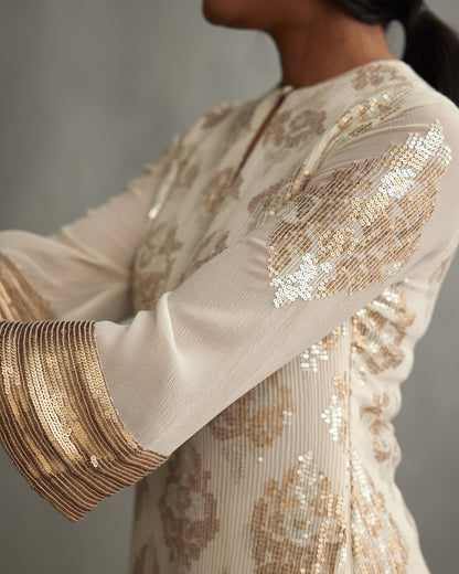 Kurta Set in Lustrous Small Sequin Embroidery