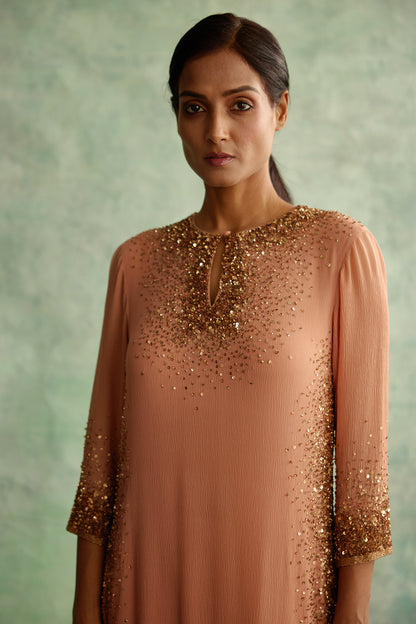 Kurta Set in Gold Sprinkle Sequin Embroidery