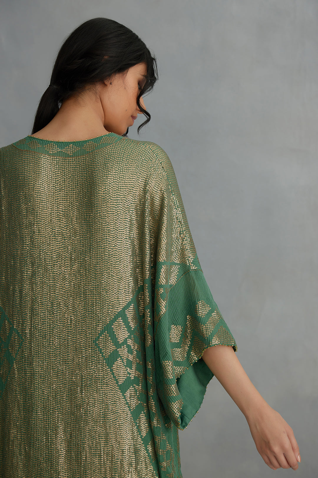 Kaftan Set in Small Sequin Embroidery