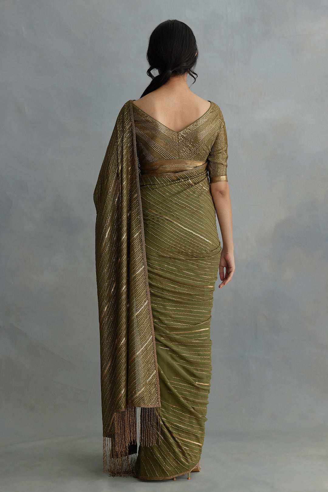 Sari Set with Sequin Embroidery