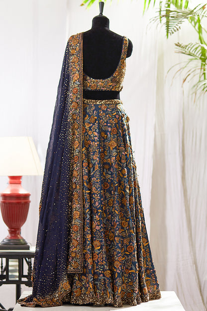Lehenga Set in 3D Floral Embroidery
