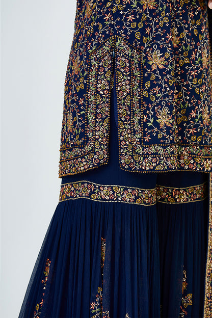 Gharara Set with Kashmiri Floral  Embroidery