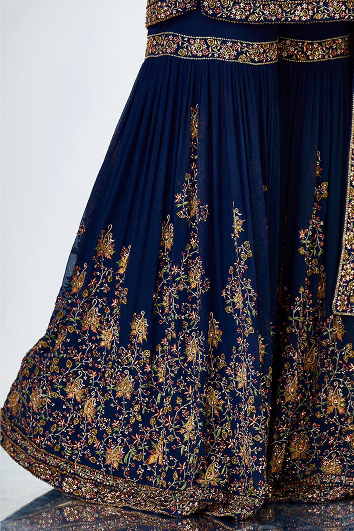 Gharara Set with Kashmiri Floral  Embroidery