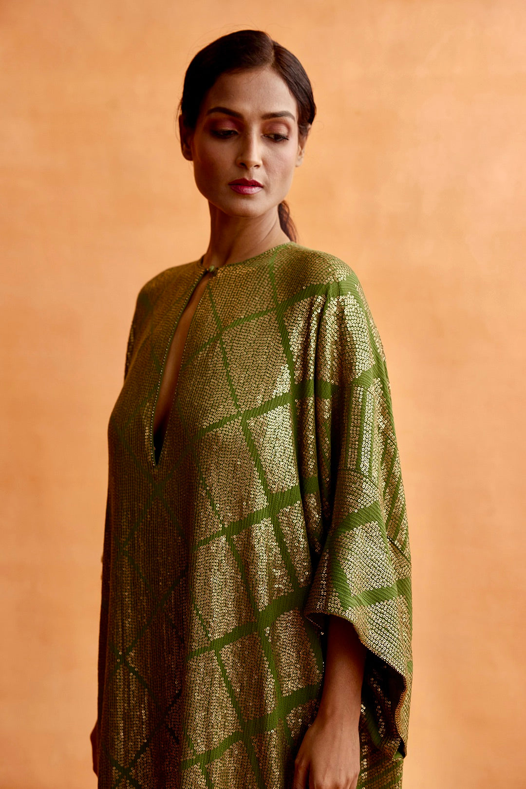 Kaftan Set in Small Sequin Embroidery