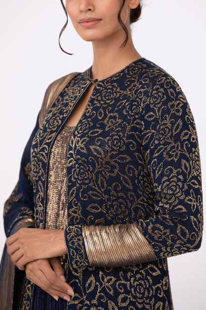 Jacket Set in Intricate Spiral Beadwork Embroidery