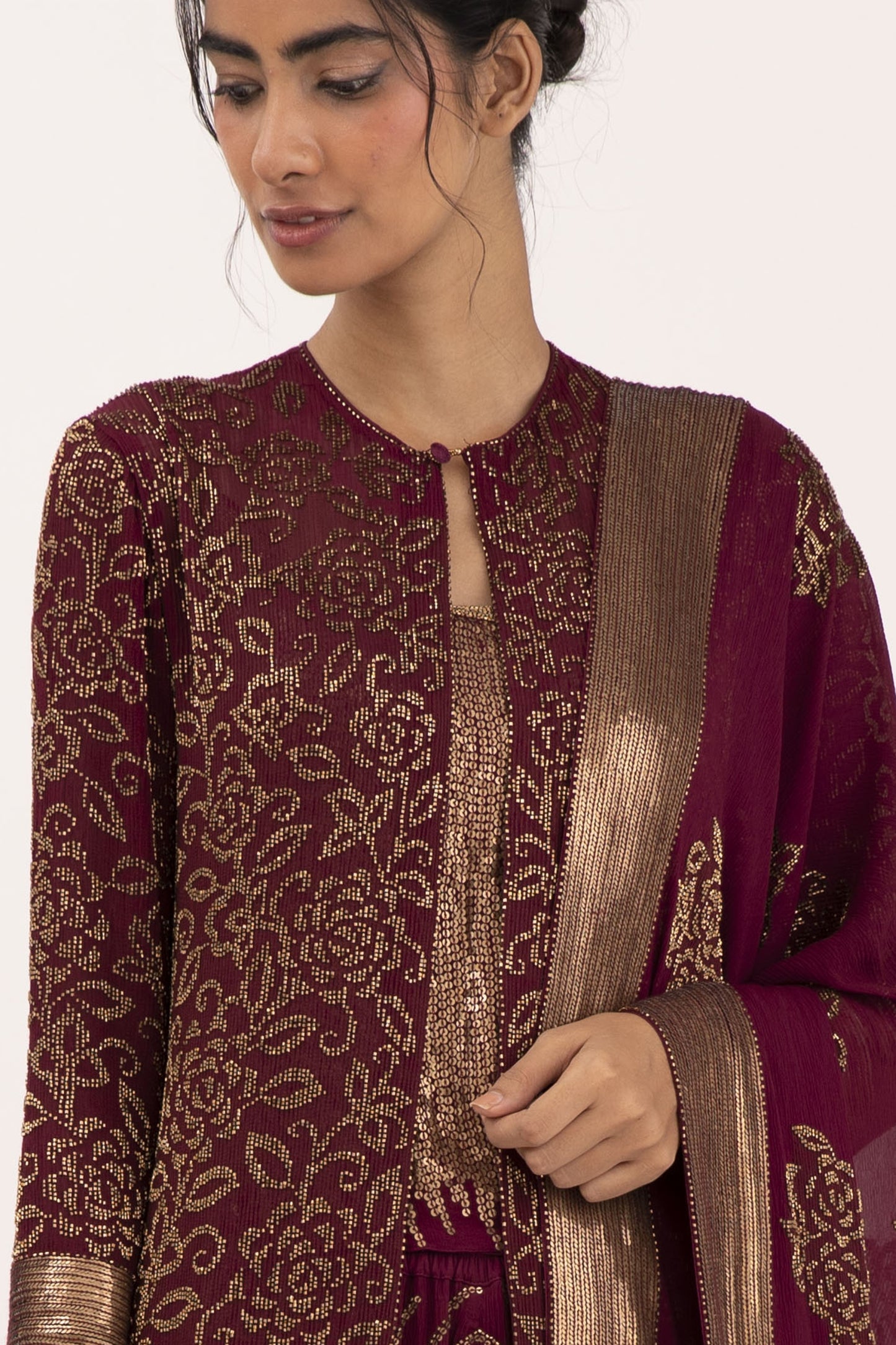 Jacket Set in Intricate Spiral Beadwork Embroidery