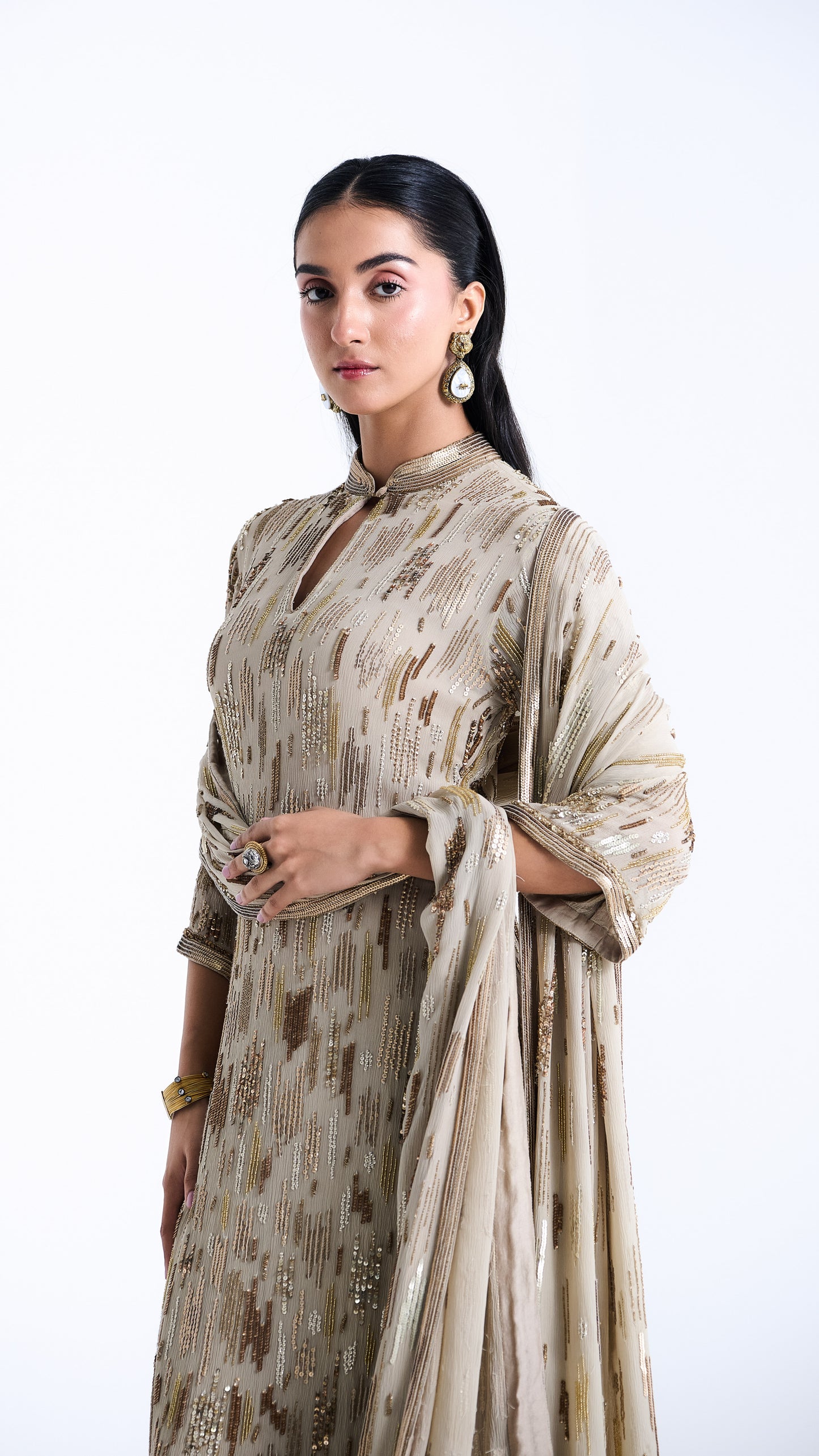 Kurta Set in abstract Sequin Embroidery