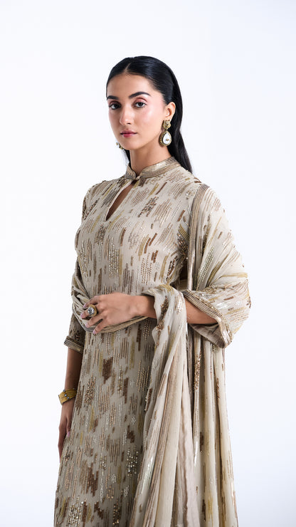 Kurta Set in abstract Sequin Embroidery