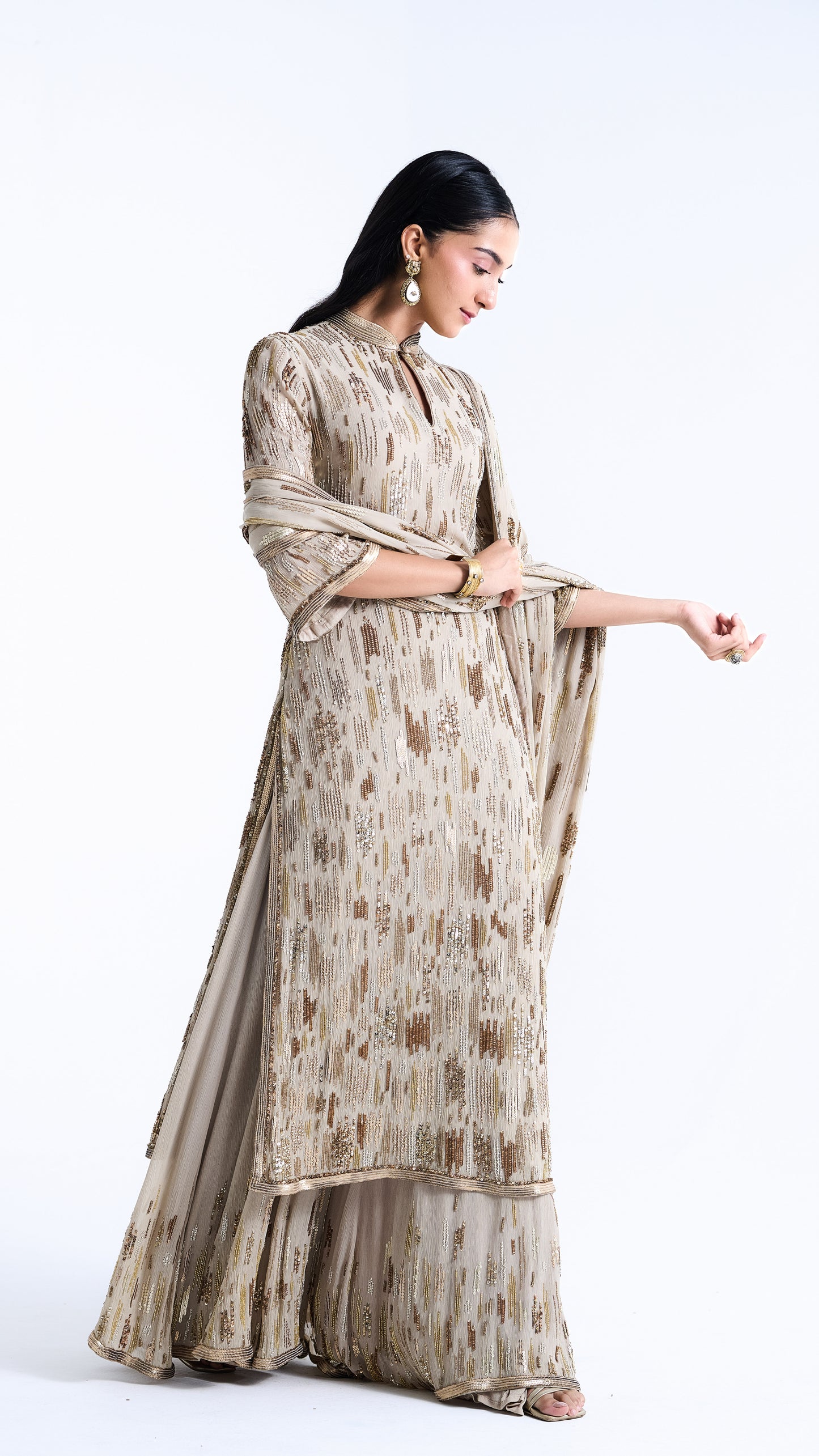 Kurta Set in abstract Sequin Embroidery