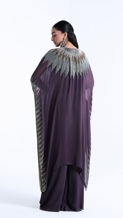 Kaftan Set in Zig Zag Cutdana Embroidery