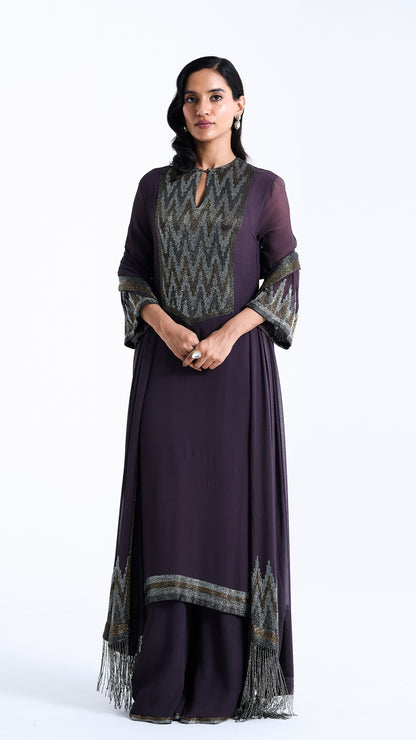 Kurta Set in Border Cutdana Embroidery