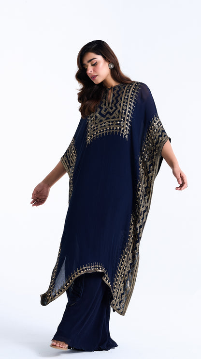 Kaftan Set in Sequin Embroidery in Diya Border Design