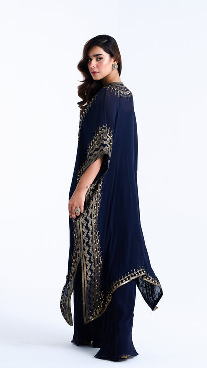 Kaftan Set in Sequin Embroidery in Diya Border Design