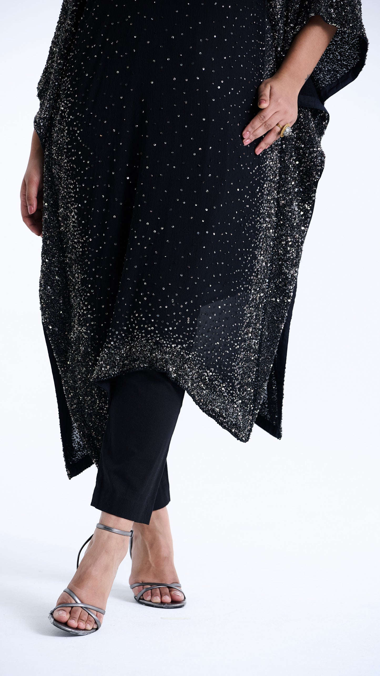 Kaftan Set in Stone and Sequin Embroidery