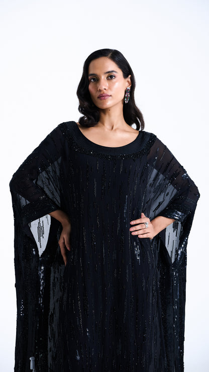 Kaftan Set in Abstract Sequin Embroidery