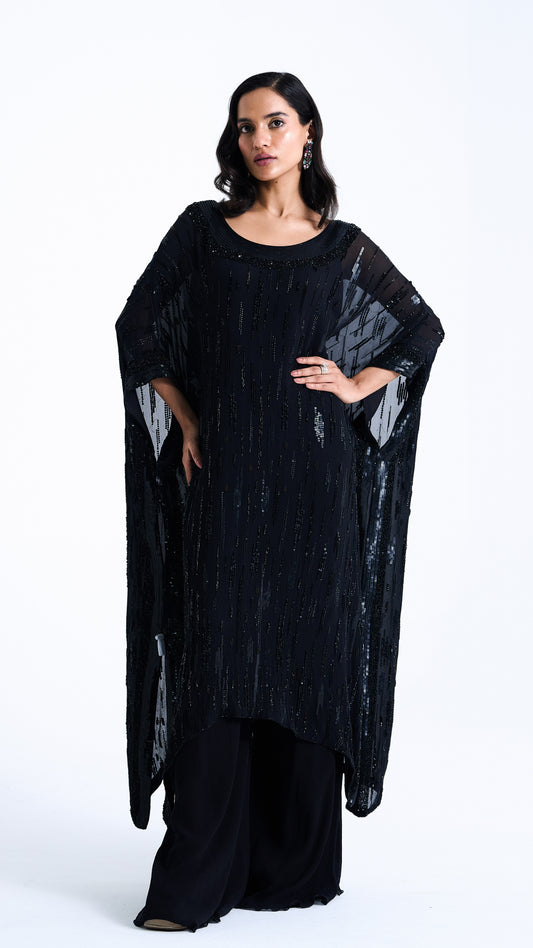 Kaftan Set in Abstract Sequin Embroidery