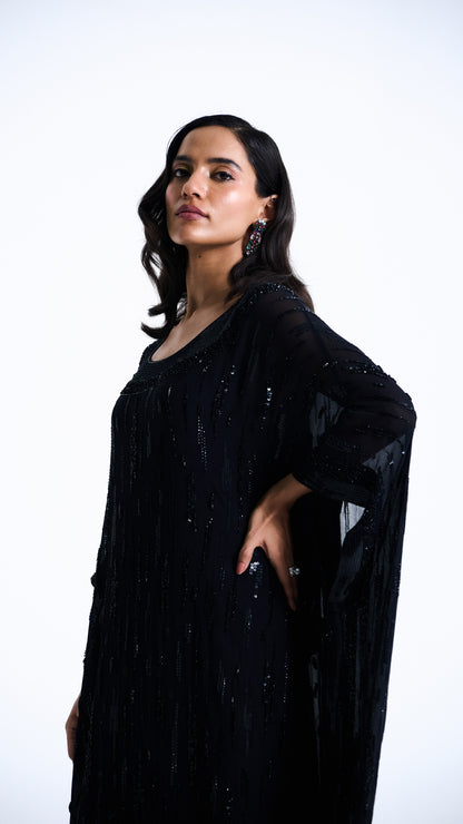 Kaftan Set in Abstract Sequin Embroidery