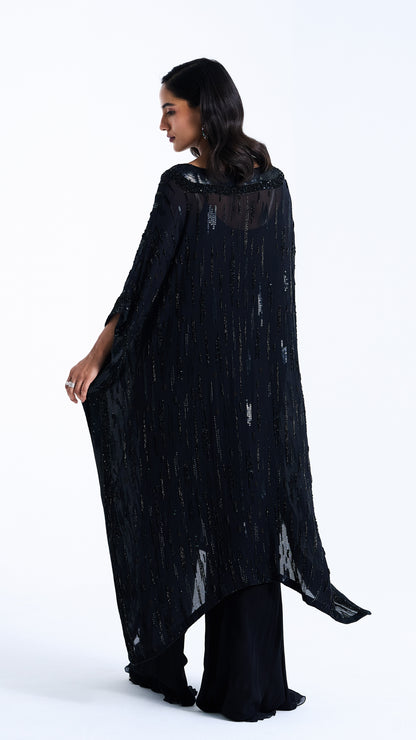 Kaftan Set in Abstract Sequin Embroidery