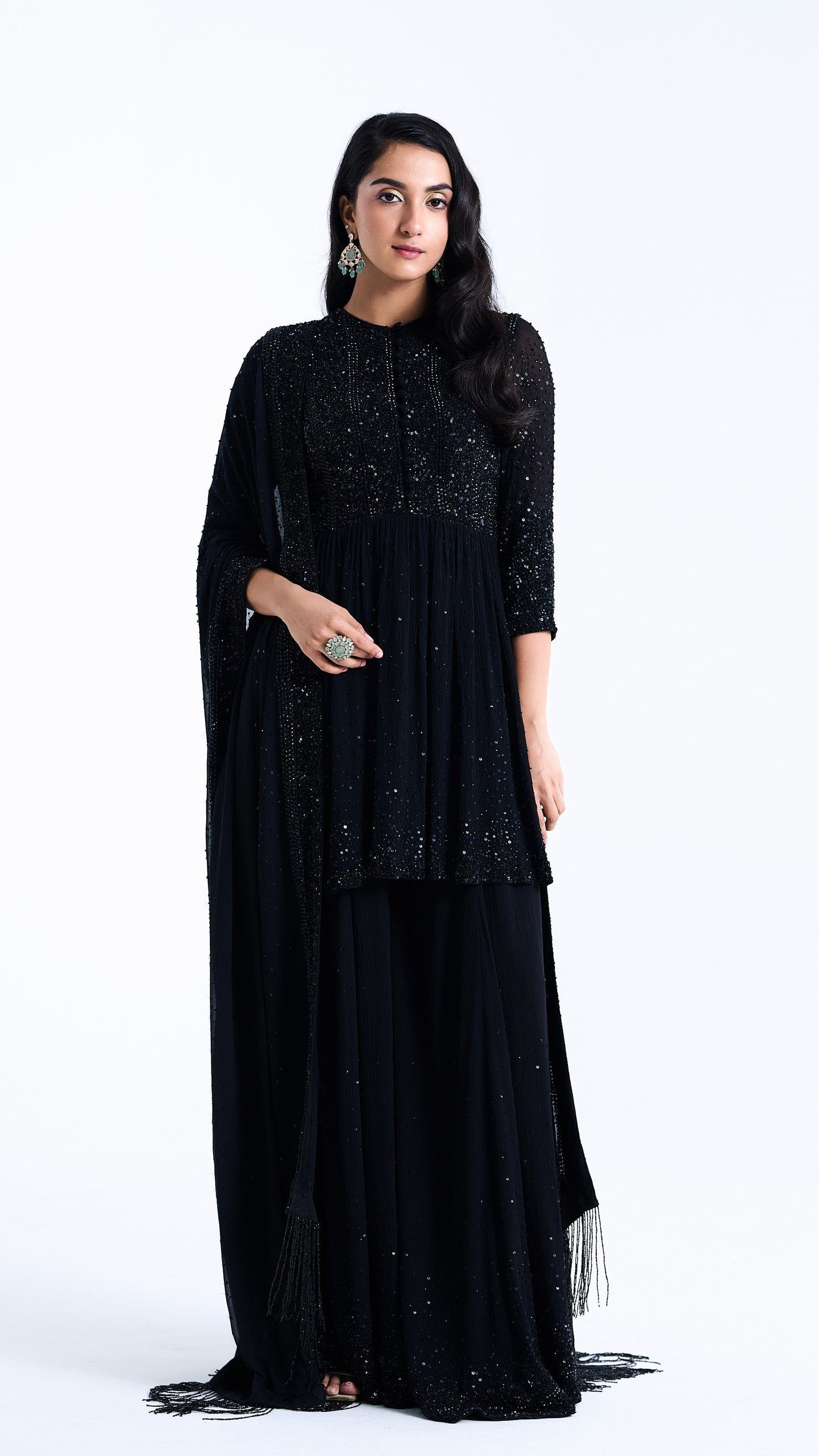 Sharara Set in Stone and Sequin Embroidery