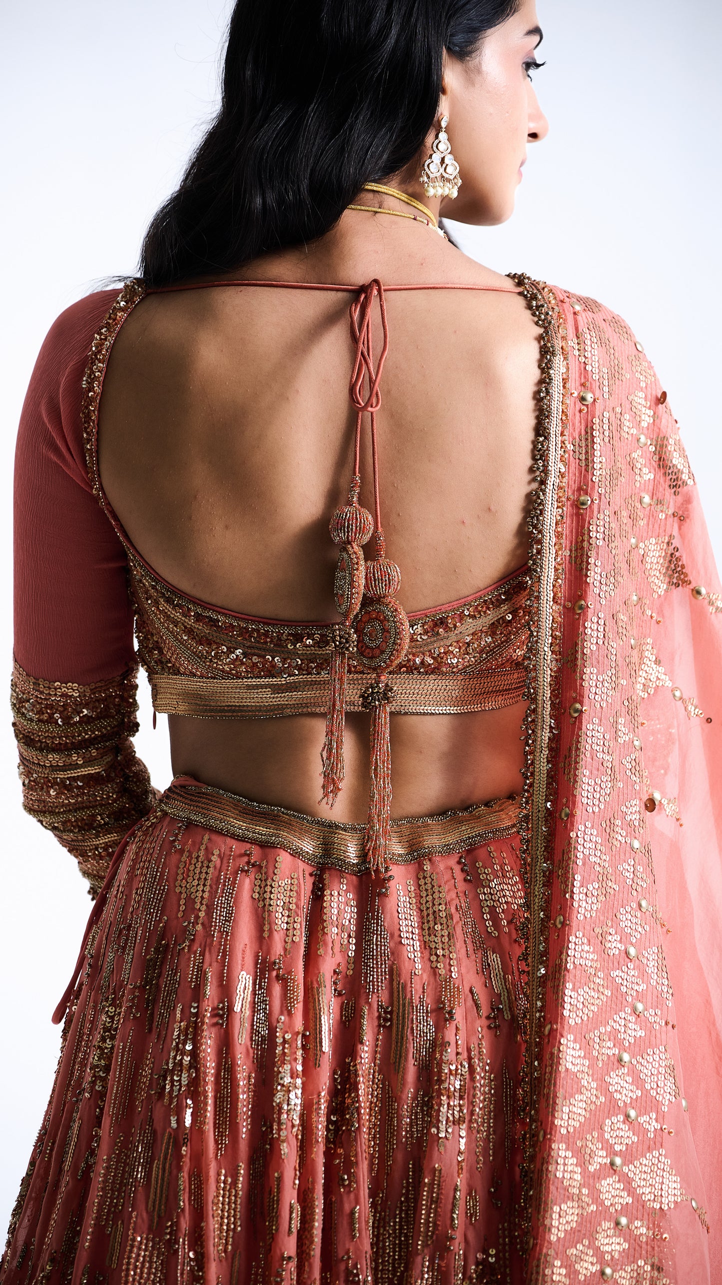 Lehenga Set in Abstract Sequin Embroidery