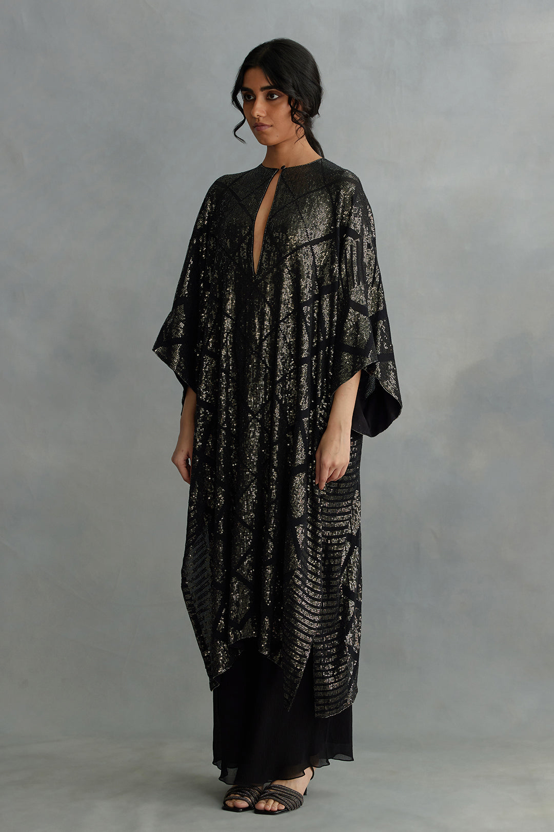 Kaftan Set in small sequins embroidery