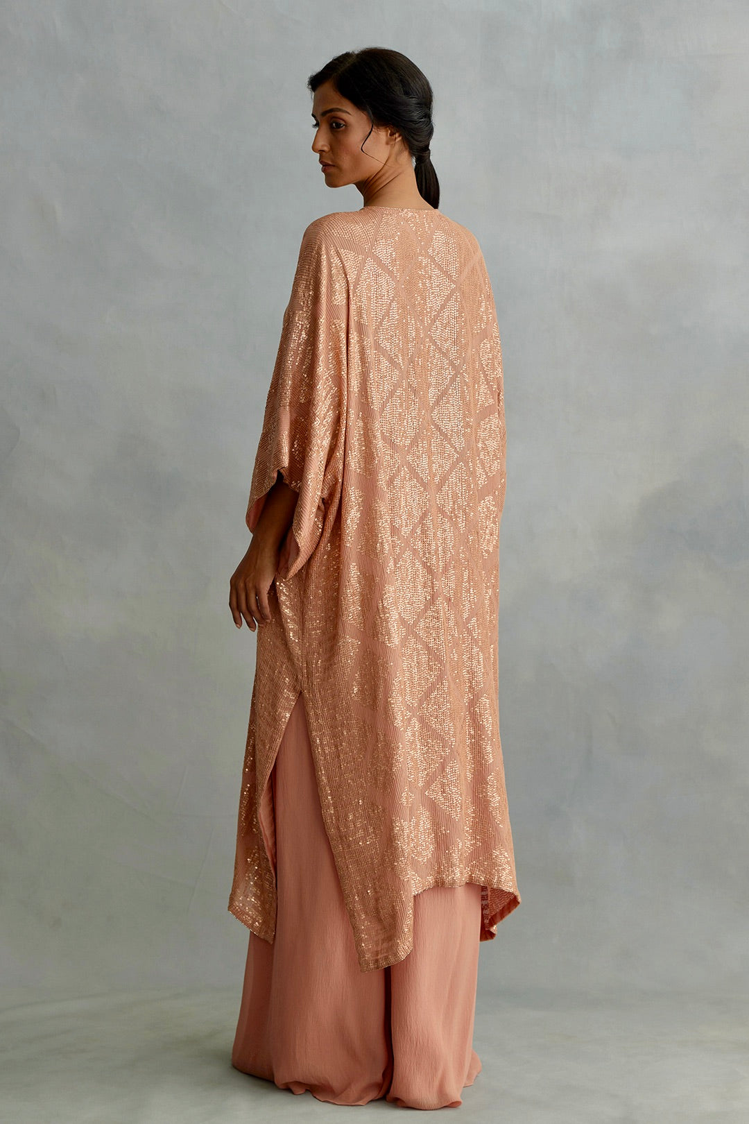 Kaftan Set in Small Sequin Embroidery