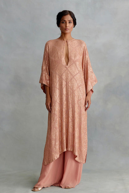 Kaftan Set in Small Sequin Embroidery